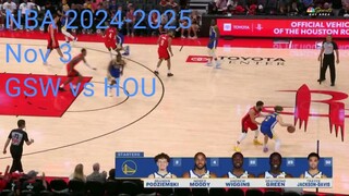 Golden state warriors VS Houston rockets | NOV 3 2024 | NBA 2024-25