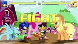 AN Mugen Request #2128: Sonic, Amy, Tails, Shadow VS Applejack, Fluttershy, Pinkie Pie, Rainbow Dash