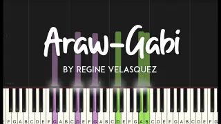 Araw-Gabi by Regine Velasquez  synthesia piano tutorial + sheet music