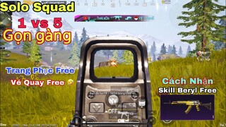 PUBG Mobile | Cách Nhận Skill Beryl + Trang Phục Vé Quay Free 🤣 | Solo Vs Squad | NhâmHNTV