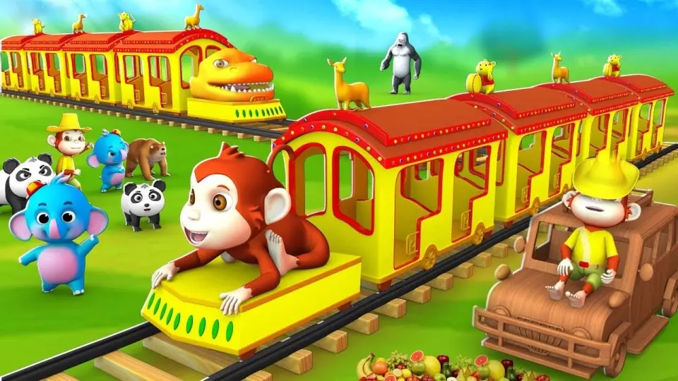 Monkey and Dragon Train Ride by Baby Animals in Forest | 3D Funny Animals Cartoons Comedy Videos - Bilibili Monkey and Dragon Train Ride by Baby Animals in Forest | 3D Funny Animals Cartoons Comedy Videos - Bilibili