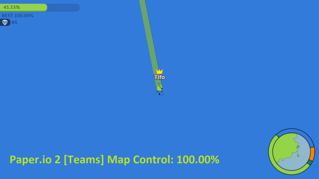 Paper.io 2 Teams mode Map control 100.00% 