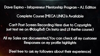 Dave Espino course - Infopreneur Mentorship Program – A.I. Edition download