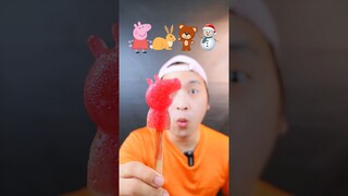 Makan Es Krim Lolipop Karakter🐷🐰🐻⛄ #asmr #mukbang #makansesuaiemoji #makansesuaiwarna #videomakan