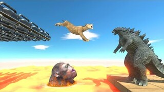 Escalator Bounces Units Across Lava - Animal Revolt Battle Simulator