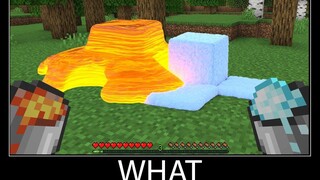 Minecraft รออะไร meme part 55 minecraft หิมะและลาวาที่เหมือนจริง