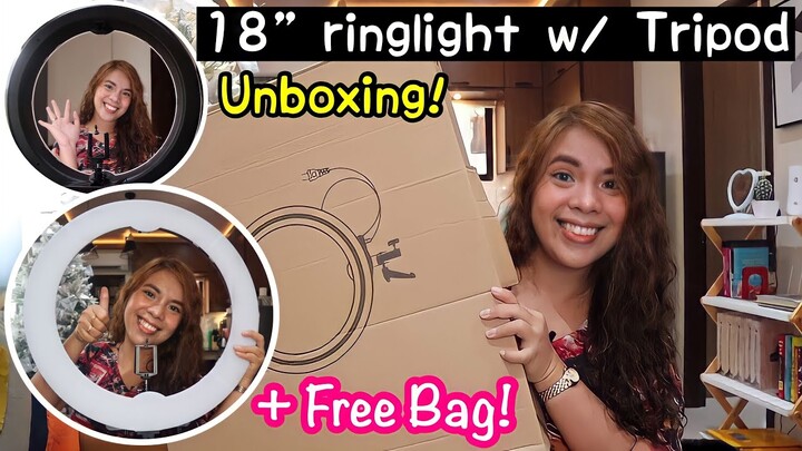 AFFORDABLE RING LIGHT W/ TRIPOD FROM SHOPEE (unboxing and review) | Philippines