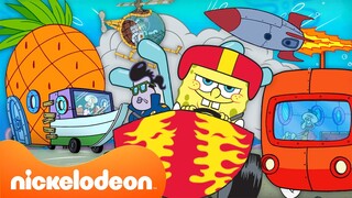 SpongeBob | Tiap Mobil, Truk, Tank, dan Kendaraan! 🚗 | Nickelodeon Bahasa