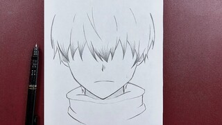 Easy anime sketch | how to draw anime boy with easy steps ( tutorial )