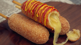 สูตร Mozzarella Cheese Corn Dog อาหารข้างทางเกาหลี