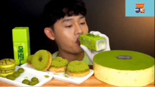 Mukbang bánh matcha #anngon