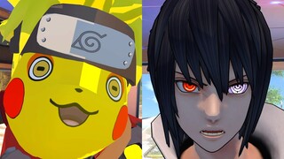 Naruto vs Sasuke BUT Naruto is a Pikachu