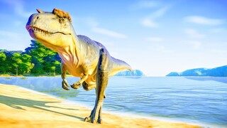 Albertosaurus & T- Rex Hunting In Beach Environment - Jurassic World Evolution