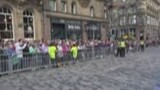 Edinburgh mourners on Queen's coffin procession