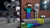 Monster School : CURSE CAT HORROR CHALLENGE - Minecraft Animation