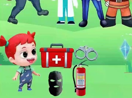 Whose are these medicine box, handcuffs and fire extinguisher?