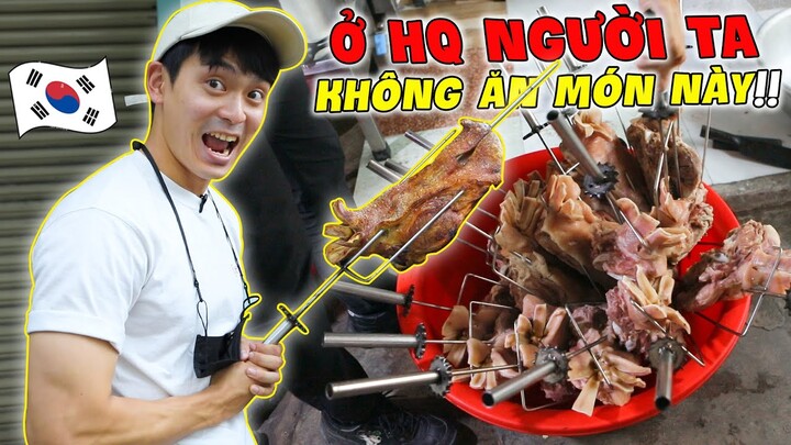 Ở Hàn Quốc người ta không ăn cái này đâu...?! Lần đầu ăn má heo nướng da giòn rụm!!