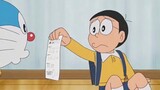 Nobita actually scored 100 points in the exam for the first time, but no one believed it was true.