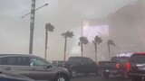 Strong wind hit Las Vegas at about 50 miles per hour