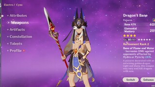 cyno dragon's bane weapon 4*