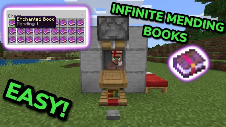 HOW TO EASILY GET MENDING ENCHANTED BOOKS in Minecraft Bedrock (MCPE/Xbox/PS4/Nintendo Switch/PC)