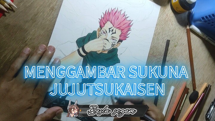 Menggambar Itadori Yuzi (Sukuna) dari Jujutsu Kaisen