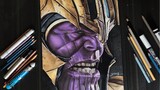 [Pensil warna] Seorang pelukis yang sabar menggambar Thanos. 