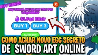 COMO achar O NOVO EGG SECRETO DE SWORD ART ONLINE  NO ANIME PUNCHING SIMULATOR / ROBLOX