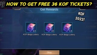 KOF 2022! HOW TO GET FREE 36x KOF TICKETS IN NEW KOF EVENT! MOBILE LEGENDS BANG BANG