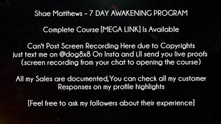 Shae Matthews Course 7 DAY AWAKENING PROGRAM download