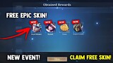 CLAIM FREE EPIC SKIN AND MORE REWARDS! NEW EVENT! FREE SKIN (CLAIM FREE!) | MOBILE LEGENDS 2022