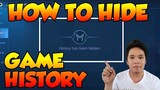 HOW TO HIDE YOUR GAME HISTORY 2020 ML TUTORIAL