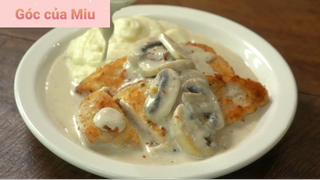 Thư giãn cùng món Hàn : Creamy garlic mushroom chicken breast 1  #videonauan