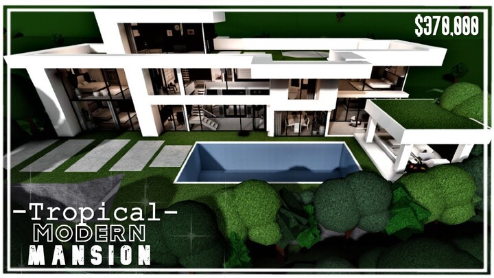 Modern Hillside Tropical Mansion | Welcome To Bloxburg|No Large Plot