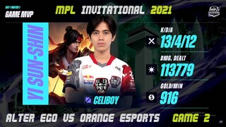 [TAGALOG] ALTER EGO VS ORANGE ESPORTS GAME 2 | MPL INVITATIONAL | DAY 1 | MPLI