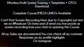 Effortless Profit System Training + Templates + OTO1 Course Download