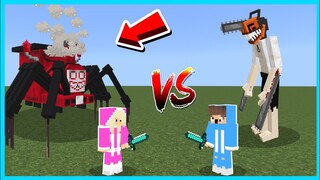 MIPAN & ZUZUZU Lihat Choo Choo Charles VS Chainsaw Man Di Minecraft! Kuat Banget