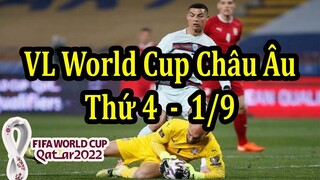 Lịch Thi Đấu Vòng loại World Cup Khu Vực Châu Âu Hôm Nay 1/9 - Bảng Xếp Hạng Mới Nhất