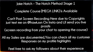 Jake Hatch – The Hatch Method Stage 1 course download