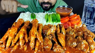 SPICY CHICKEN GIZZARD, LIVER, CHICKEN FEET, GRAVY, RICE, SALAD and CHILI ASMR EATING| #LiveToEATT