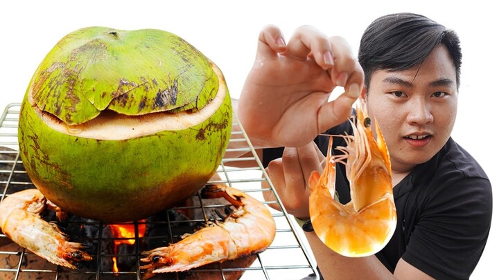 Lần Đầu Tiên Được Ăn Món Tôm Luộc Trái Dừa Quá Đã | NAN Vlog