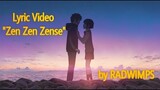 RADWIMPS - "Zen Zen Zense" English Version Lyric Video - Kimi no na wa (Your Name)