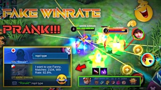 FAKE WINRATE AND MATCHES PRANK!!! WALA SILANG NASABI HAHAHA! | Mobile Legends