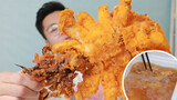 【Food】Simple way to make street food, XXL Fried Squid