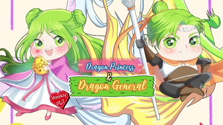 Drawing Chibi Princess and General with Dragons 👸💂🐉