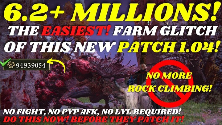 6.2MILL Runes per HR! NO MORE ROCK CLIMBING! BY FAR THE EASIEST RUNE FARM IN PATCH 1.04 | Elden Ring