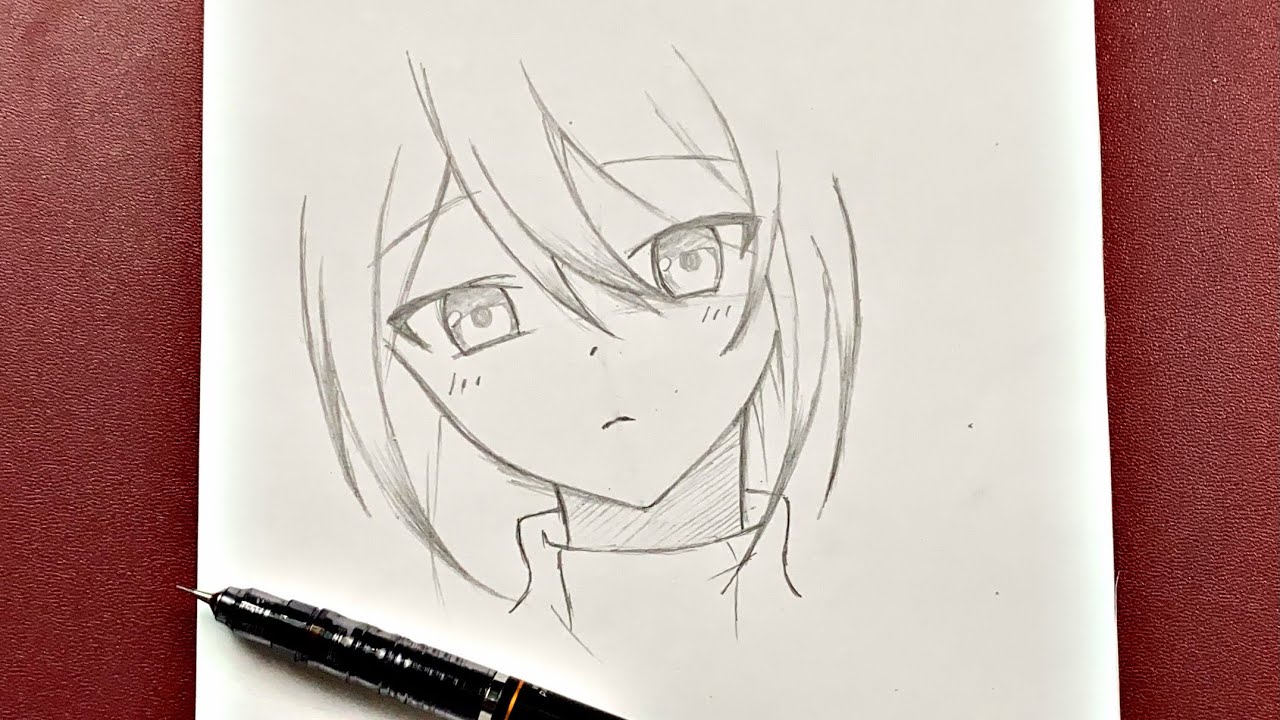Easy anime drawing | how to draw cute anime girl easy - Bilibili