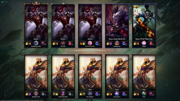 Liên Minh Huyền Thoại | Một Cho Tất Cả 5 Shaco "TROLL" 5 Azir Cực Vui