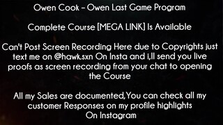 Owen Cook Course Owen Last Game Program Download