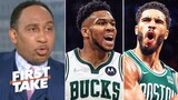 First Take| Stephen A.: To be the best, Jayson Tatum is having to beat Giannis, Bucks in this series